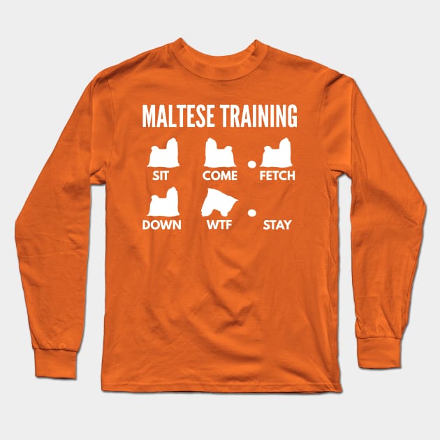 Maltese Training Maltese Dog Tricks Long Sleeve T-Shirt by DoggyStyles